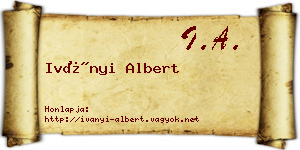 Iványi Albert névjegykártya