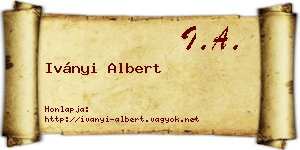 Iványi Albert névjegykártya