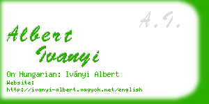 albert ivanyi business card