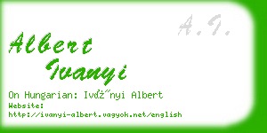 albert ivanyi business card